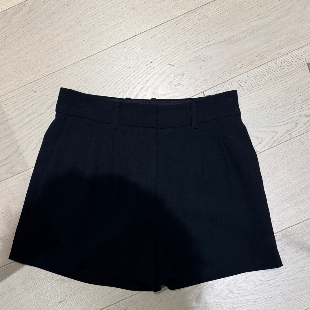 Pleated Black Women's Shorts